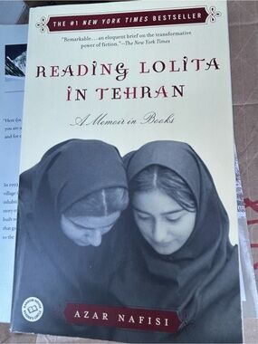 Reading Lolita in Tehran by Azar Nafisi - Cream & Burgundy Cover